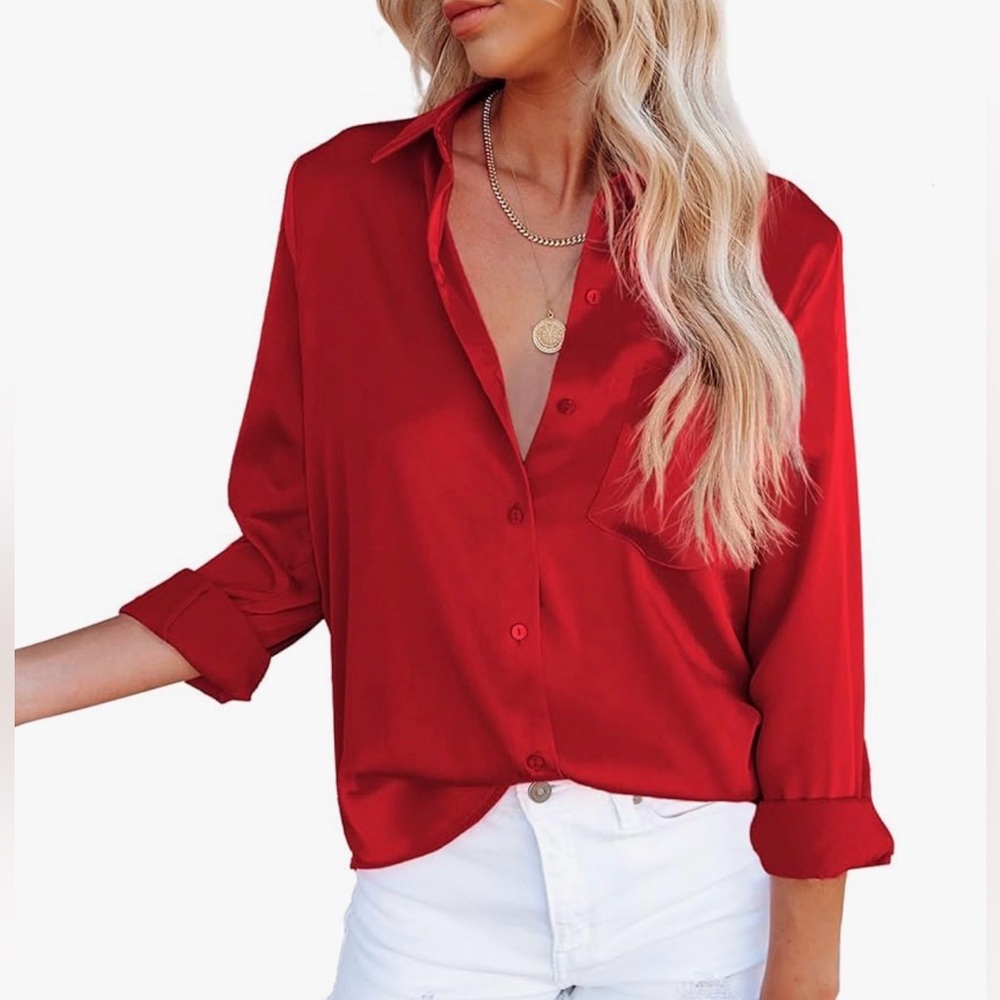 Elegant Red Women's Blouse